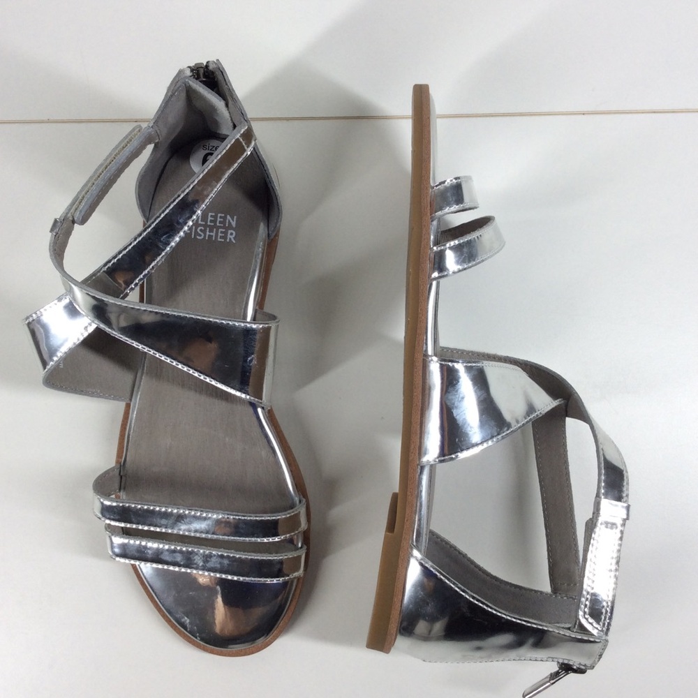 Eileen Fisher Cici Leather Sandal. NEW NO BOX OR TAGS - Picture 3 of 12